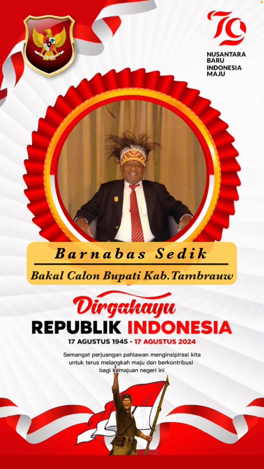 Iklan HUT RI Ke-79 Barnabas Sedik